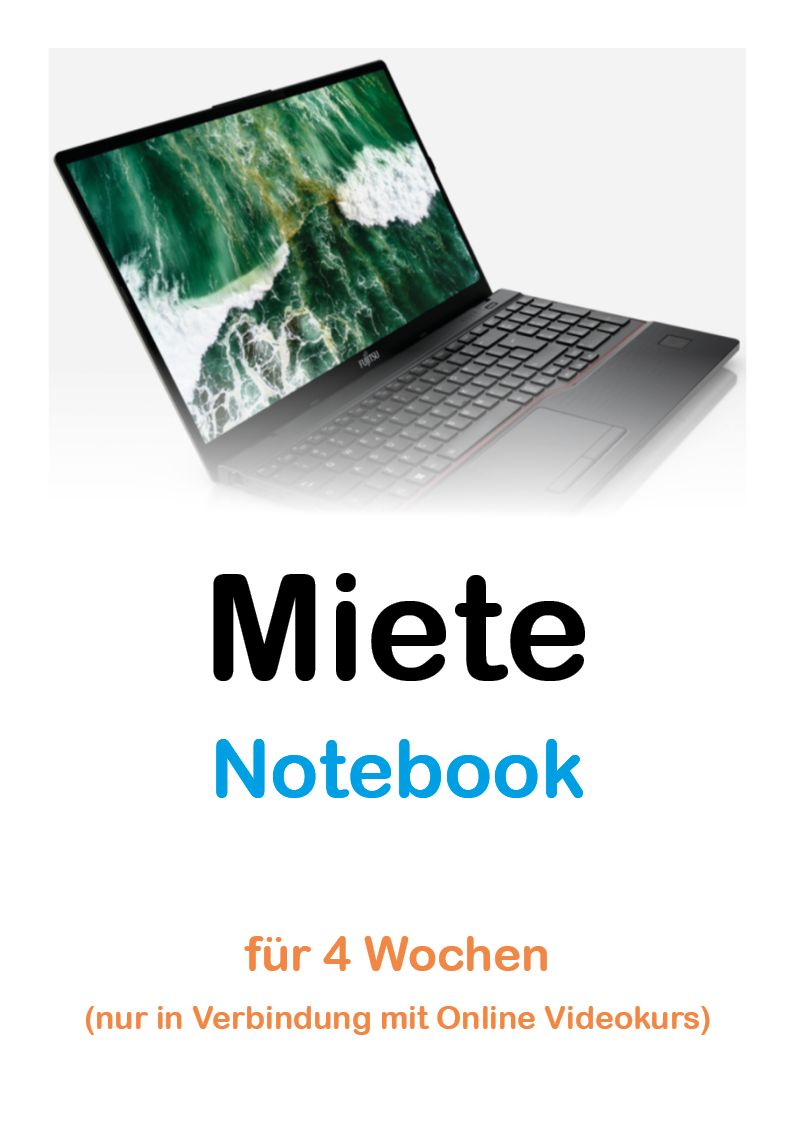 Miete Notebook für 4 Wochen (nur in Verbindung mit Online Videokurs)