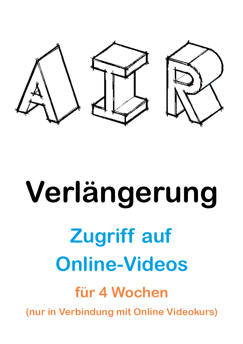 Verlängerung Zugriff auf Online-Videos für 4 Wochen (nur nach den Online Videokursen)