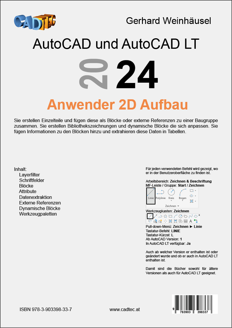 AutoCAD 2024 Anwender 2D Aufbau